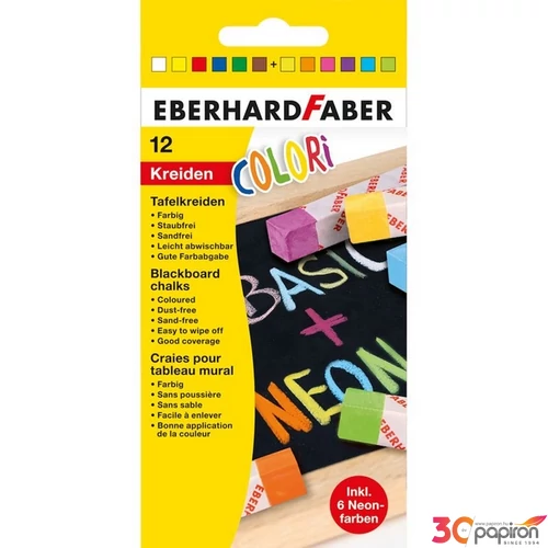 Eberhard Faber aszfaltkréta készlet 12db-os alap+neon színek