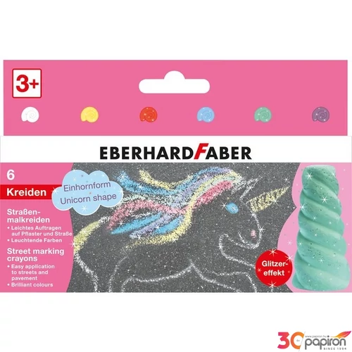 Eberhard Faber aszfaltkréta készlet 6db-os csillámos unikornis