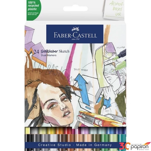 Faber Castell filctoll készlet Art and Graphic kétvégű alkoholos 24db-os GOLDFABER SKETCH MARKER