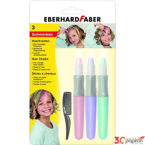 Eberhard Faber hajszínező EF-Hajszínező kréta 3db-os pasztell szín csavarható mechanikával E579202