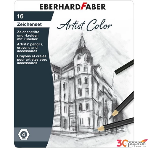 Eberhard Faber művész ceruza kréta készlet 16db-os fém dobozban