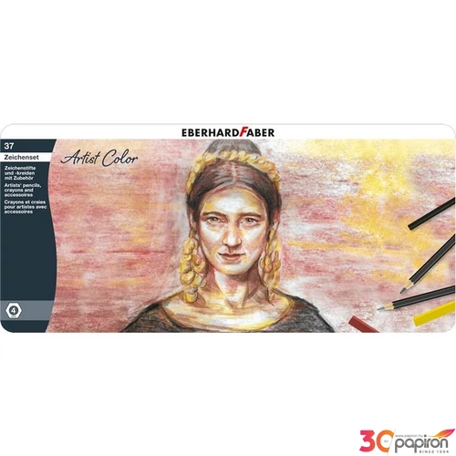 Eberhard Faber művész ceruza Kréta Készlet 37Db-Os Fém Dobozban ARTIST COLOR