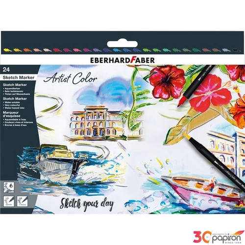 Eberhard Faber művész filc vázlathoz 24db-os kétvégű ARTIST COLOR  (0,8mm/1-10mm)