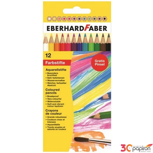 Eberhard Faber Színes ceruza 12db Akvarell +ecset E516012