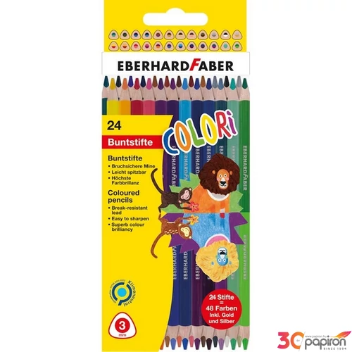 Eberhard Faber Színes ceruza 24db-os bicolor COLORI háromszögletű