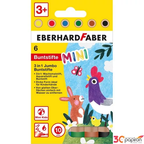 Eberhard Faber színes ceruza 6db-os "3in1" MINI KIDS 10mm-es heggyel