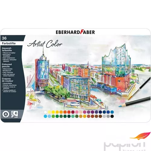 Eberhard Faber színes ceruza 36Db-Os Aquarell  Fém Dobozban ARTIST COLOR