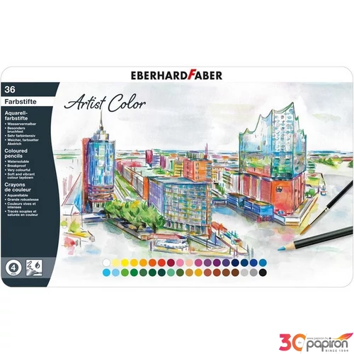 Eberhard Faber színes ceruza 36Db-Os Aquarell  Fém Dobozban ARTIST COLOR