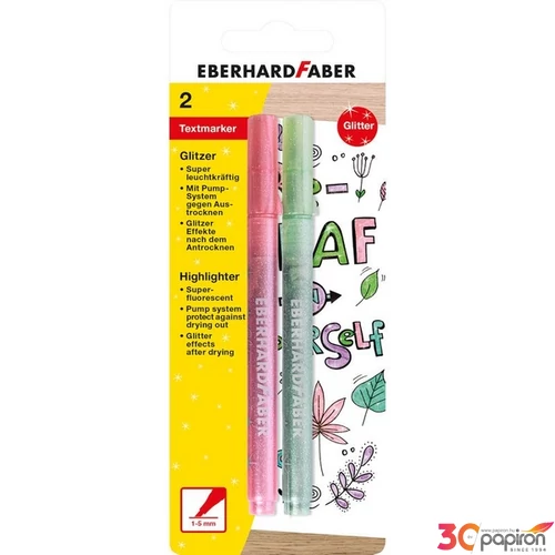 Eberhard Faber szövegkiemelő 2db-os pasztell csillámos pink/zöld BL. E551495