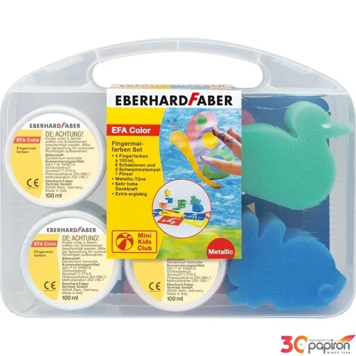 Eberhard Faber ujjfesték 4db-os 100ml-es, metál+2 szivacs