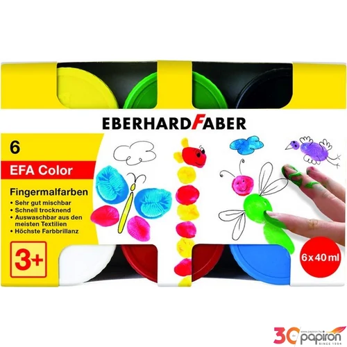 Eberhard Faber ujjfesték 6x40ml-es tégelyes E578606