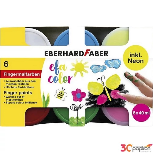 Eberhard Faber Ujjfesték készlet 6db-os neon EFA COLOR (6x40ml tégelyben) 578603