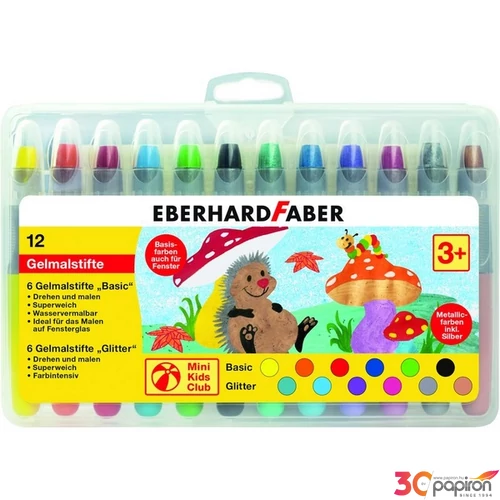 Eberhard Faber Zsírkréta 12db-os stiftes alap és metál színek E529112