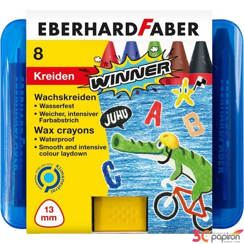 Eberhard Faber zsírkréta 8db-os háromszögletű műanyag dobozban