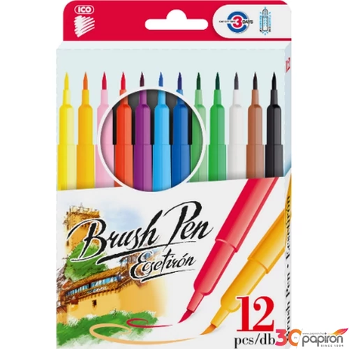 Ecsetiron 12 Brush Pen 12db-os ecsetirón készlet marker, filctoll, ecsetfilc ICO SÜNI