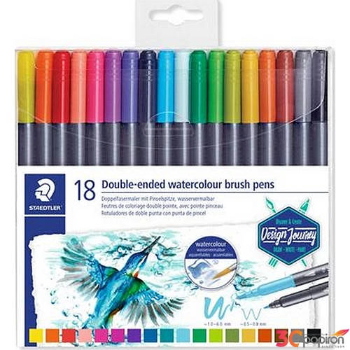 Ecsetiron készlet 18 Staedtler Marsgraphic Duo kétvégű 18színű készlet Írószerek STAEDTLER 3001 TB18