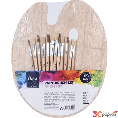 Ecsetkészlet 12db+paletta '23 2-2db 2-4-6-8-10-12-es ecset+fa paletta iskolaszezonos termék