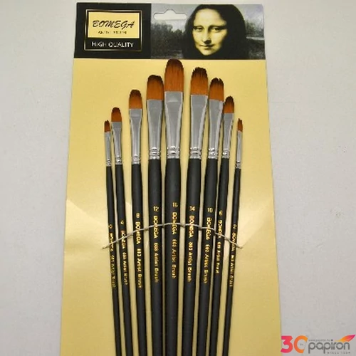 Ecsetkészlet 9db-os Mona Lisa Artist Fekete nyelű, 6 különböző fejű iskolaszezonos termék Bomega
