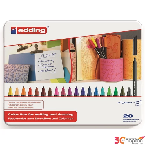 Edding 1200 marker/20 20db készlet fémdobozos marker, filctoll