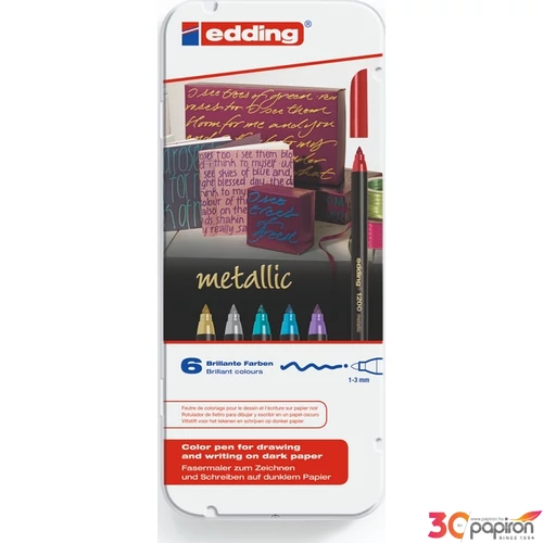 Edding 1200 marker/6 Marker, Metallic, Fém Dobozban