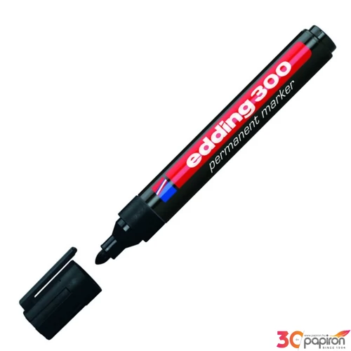 Edding 300 kerek hegyű fekete permanent alkoholos marker 1,5-3mm alkoholos filc, marker