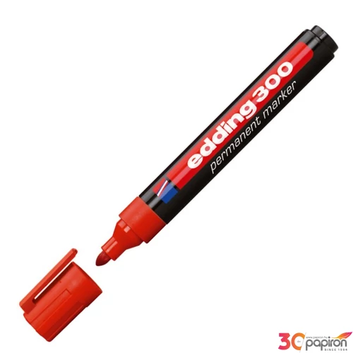 Edding 300 kerek hegyű piros permanent alkoholos marker 1,5-3mm alkoholos filc, marker