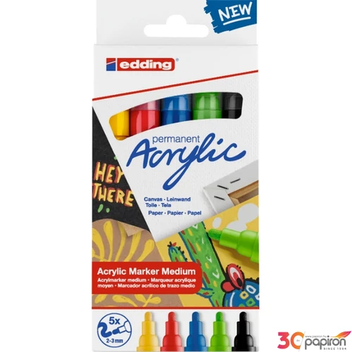 Edding 5100/5 Akril marker M (2-3 Mm) 5 Basic Klf