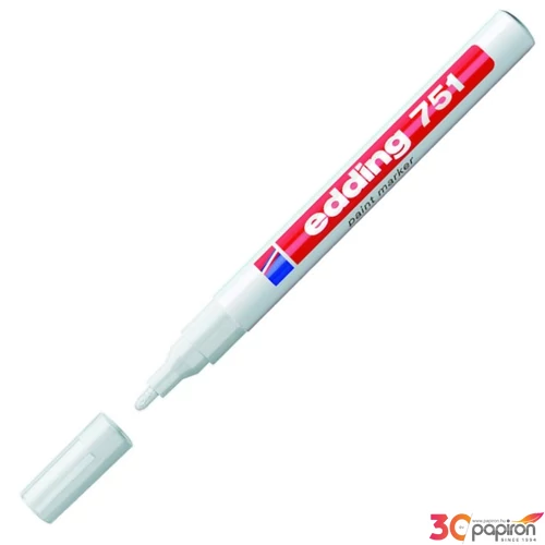 Edding 751 kerek hegyű fehér lakkmarker 1-2mm jelölésre Üveg, porcelán, műanyag, fém