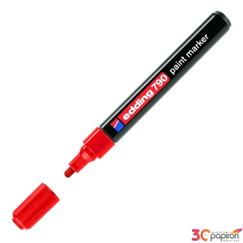 Edding 790 kerek hegyű piros lakkmarker 0,8mm jelölésre Üveg, porcelán, műanyag, fém