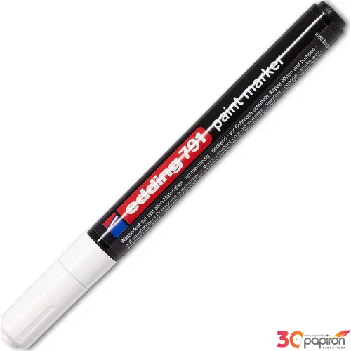 Edding 791 kerek hegyű fehér lakkmarker 1-2mm jelölésre Üveg, porcelán, műanyag, fém