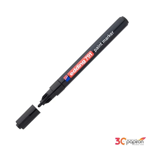 Edding 791 kerek hegyű fekete lakkmarker 1-2mm jelölésre Üveg, porcelán, műanyag, fém