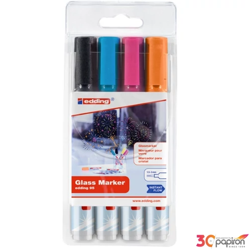 Edding 95 ABLAK MARKER 4kszl. GLASS MARKER 4készlet D10 kerek hegyűvonalvastagság:2-3mm
