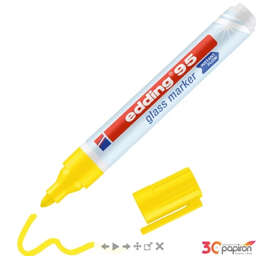 Edding 95 ABLAK MARKER GLASS MARKER sárga D10 kerek hegyűvonalvastagság:2-3mm