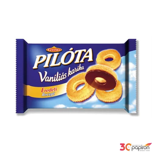 Édes kekszek Győri Pilóta vaníliás karika, étcsokis, 150g KHE014
