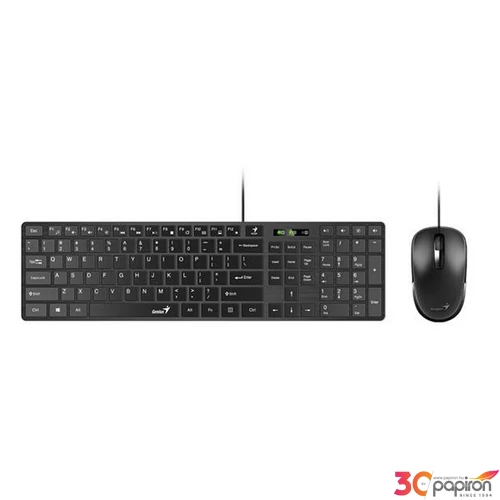 Egér- és billentyűzet készlet vezetékes USB HUN,GENIUS Slimstar C126 fekete