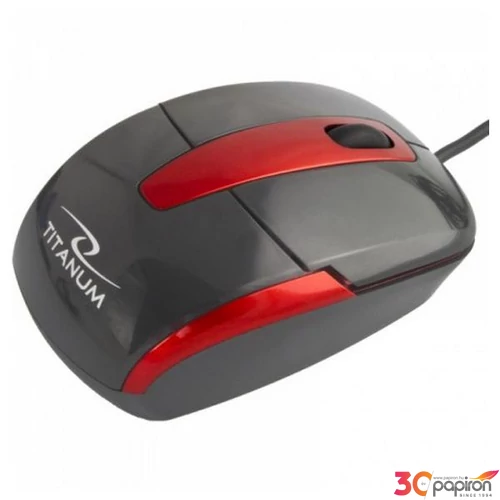 Egér Titanum vezetékes TM108K Barracuda 3D USB fekete optikai egér