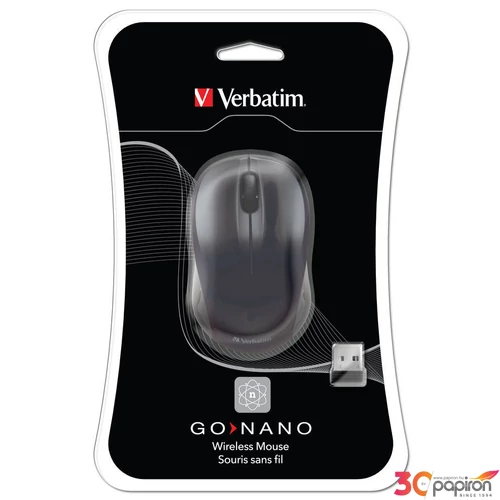 Egér Vebatim Go vezeték nélküli optikai, USB, fekete
