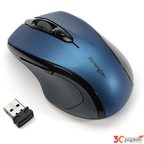Egér vezeték nélküli optikai közepes méret USB KENSINGTON Pro Fit kék