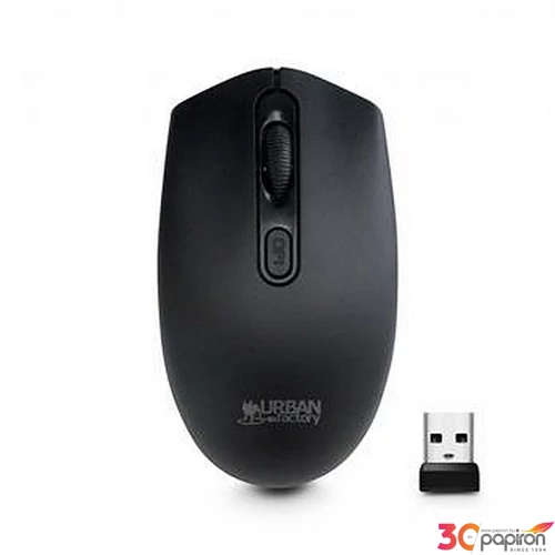 Egér vezeték nélküli optikai közepes USB URBAN FACTORY Free Color fekete