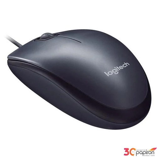 Egér vezetékes optikai normál méret USB LOGITECH M90 sötétszürke