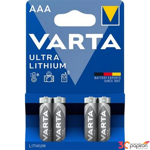 Elem AAA Varta mikro, 4 db, lítium, Ultra Lithium VEULAAA4N