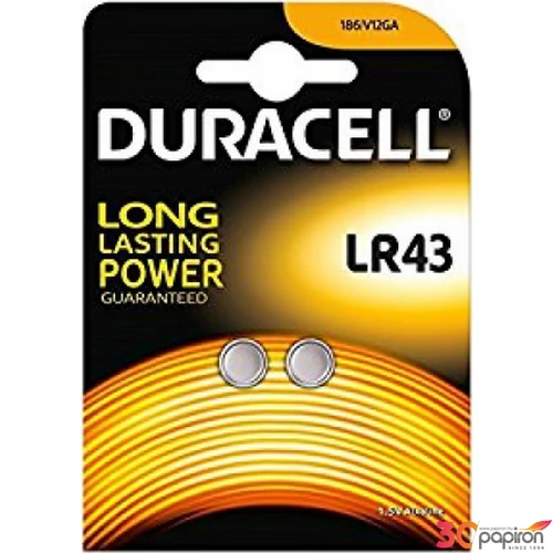 Elem duracell LR 43 1,5V-os alkáli gombelem 2db/bliszter