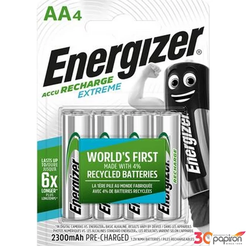 Elem Energizer Extreme AA Tölthető elem, AA ceruza, 4x2300 mAh előtöltött