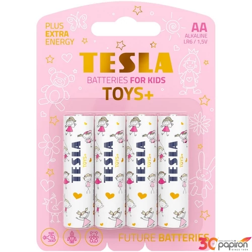 Elem Tesla AA LR6/1,5V gyermekjáték elem, alkáli, 4 darabos