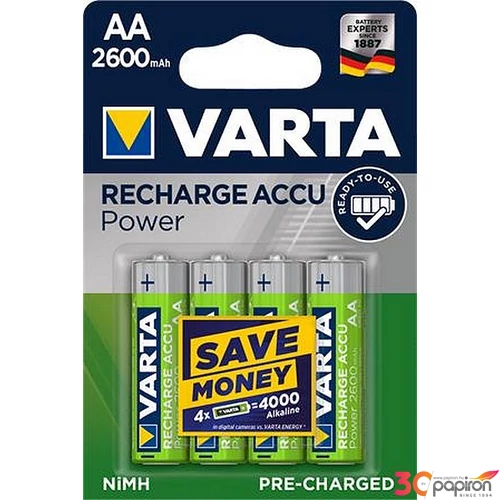 Elem Varta tölthető "AA mikro, 4X1000 mAh, VARTA Powerpack 2600 korall