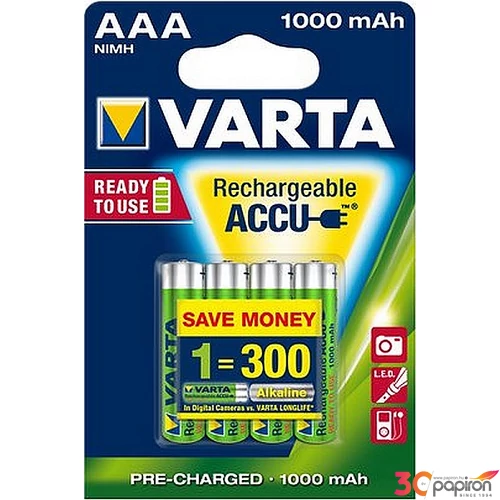 Elem Varta tölthető "AAA mikro, 4X1000 mAh, Professional Accu