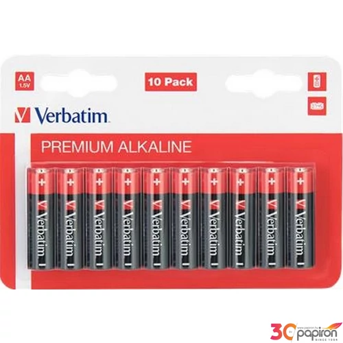 Elem Verbatim alkáli AA Premium  ceruza elemek 10db-os VERBATIM Elem, AA ceruza, 10 db