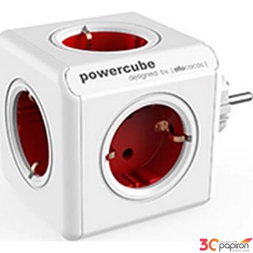 Elosztó 4 aljzat Allocacoc PowerCube Original DE fehér-piros