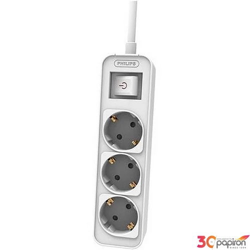 Elosztósor 3 csatlakozóaljzat 1 5 m kábel PHILIPS fehér