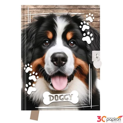 Emlékkönyv A5 JUNIOR Doggy szív alakú lakattal DBL36-J24